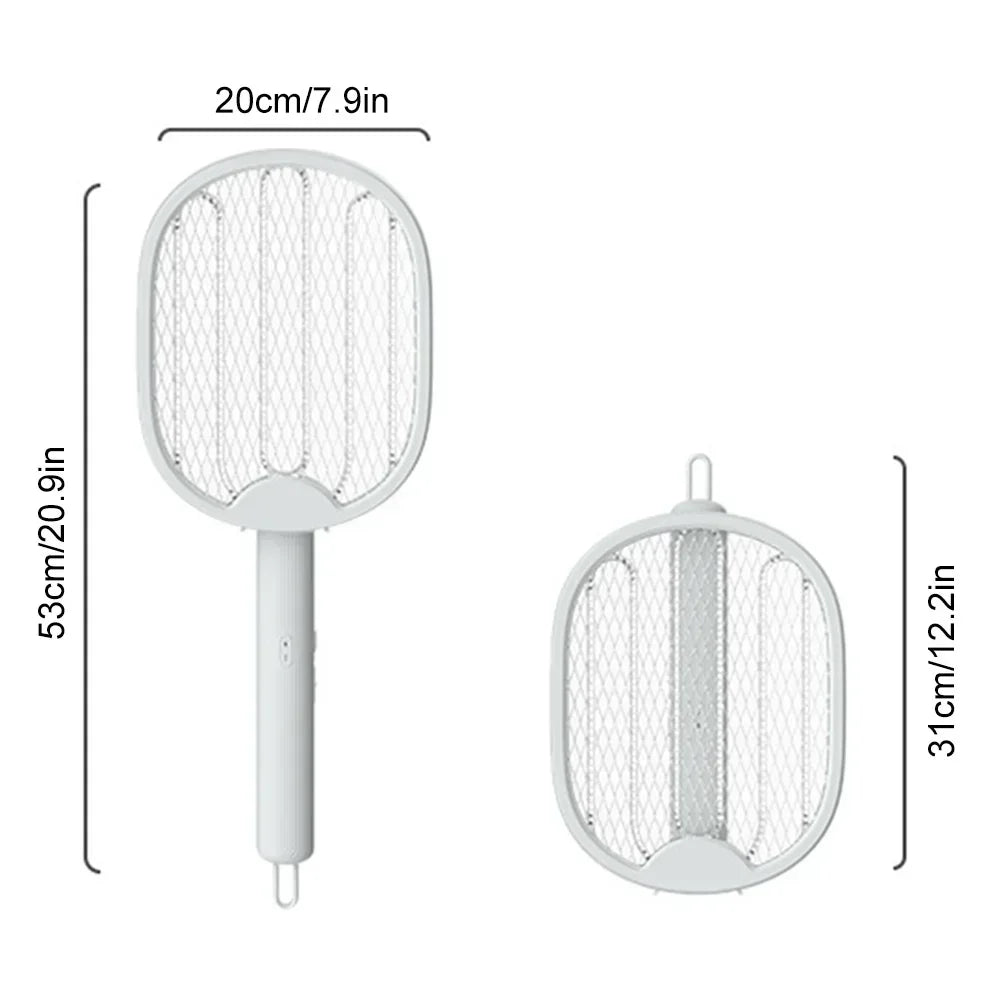 Foldable Electric Mosquito Killer USB Rechargeable Fly Trap Mosquito Swatter Racket Insect Killer With UV Light Bug Zapper 3500V