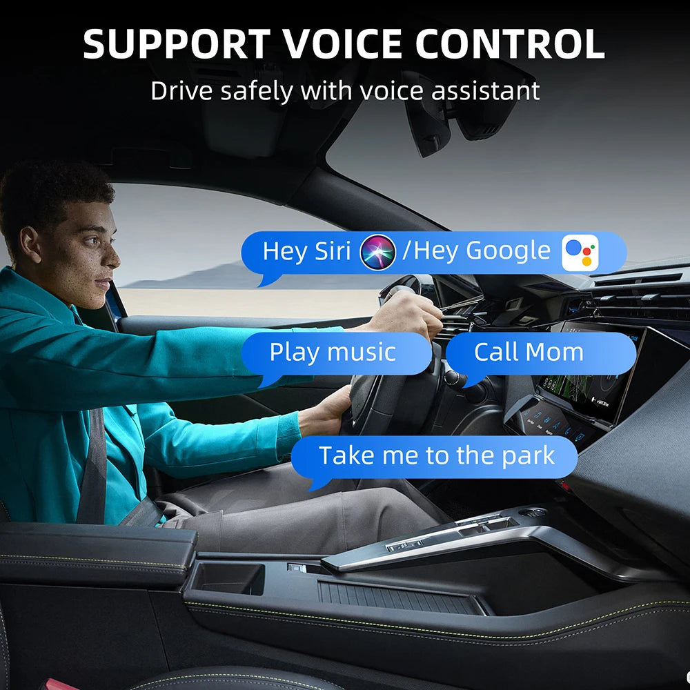2in1 Wireless CarPlay Dongle Wireless Android Auto Adapter AI Smart Box Car Intelligent Systems For Car With Wired CarPlay