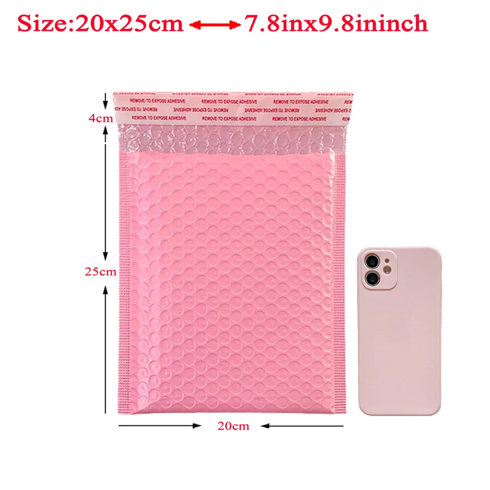 20Pcs Pink Poly Bubble Mailers Padded Envelopes Self Seal Padded Envelopes Gift Bags Black Packaging Envelope Bags For Book