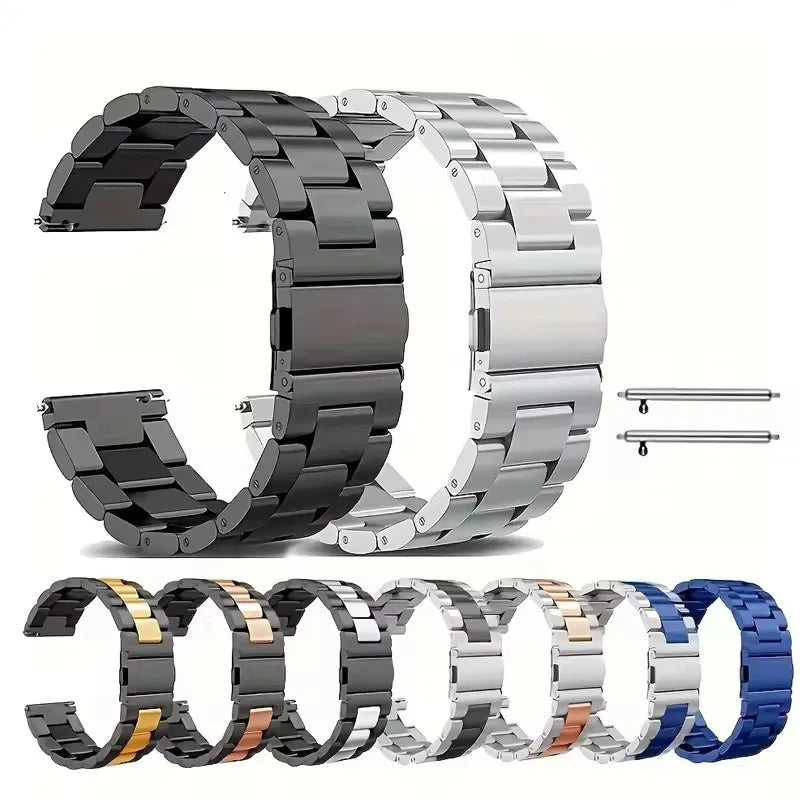 22mm 20mm Metal Band for Samsung Galaxy Watch 7 6 5 4 40mm 44mm 46mm 5Pro 45mm Stainless Steel Strap for Amazfit Bip Huawei GT4.