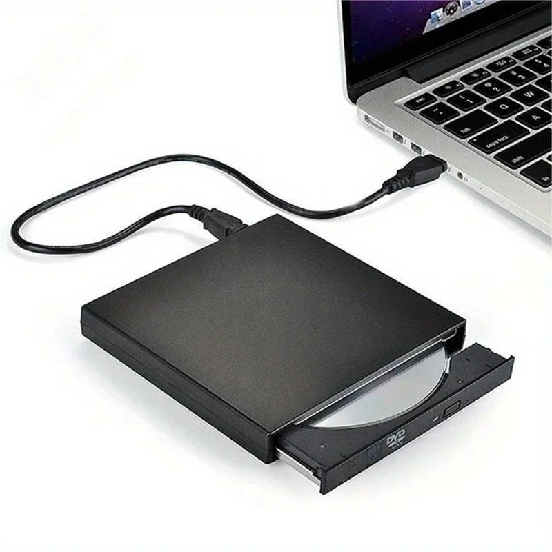 External CD DVD Drive, USB 2.0 Slim Protectable External CD-RW Drive DVD-ROM  Player for Laptops Desktop PCs