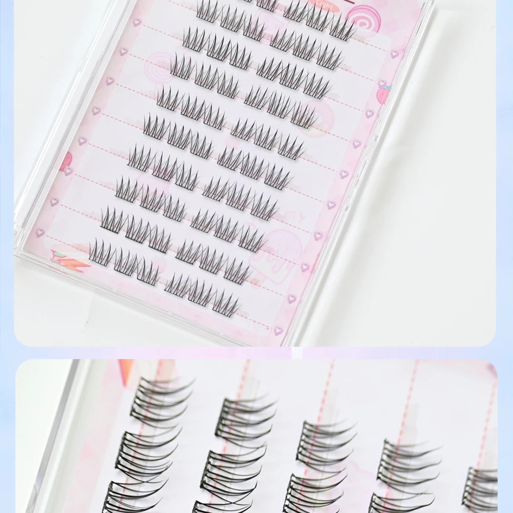 No Glue Needed Idol False Eyelashes Large Capacity 7-9mm Self Adhesive Eyelashes DIY Lash Extension Korean Makeup Cluster Lashes
