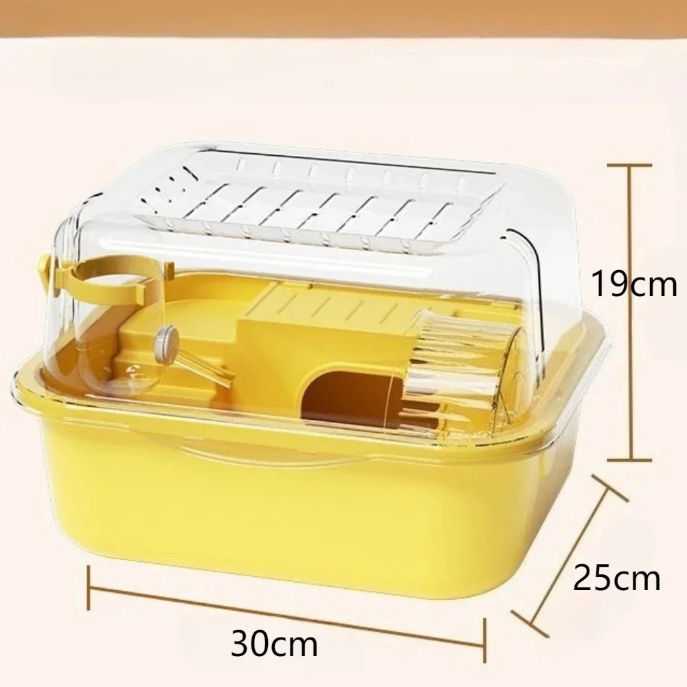 Hamster Cage Small Hamster Habitat Mouse Home Small Animal Cage with Tube Exercise Wheel Hut Rat Habitat for Gerbils Mice