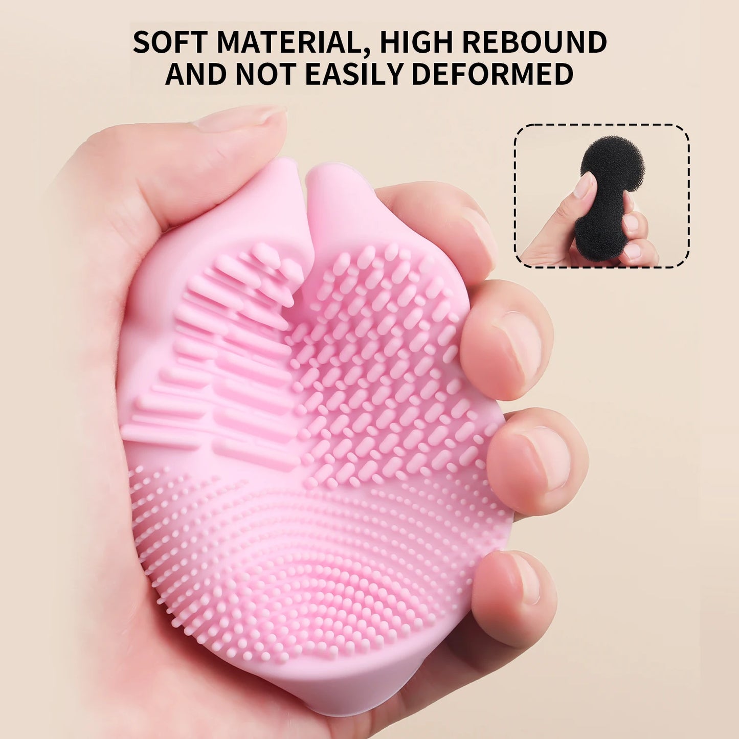 Makeup Brush Cleaning Tool ,1pcs Silicone Cute Portable Bear Shaped Cleansing Makeup brush cleanerfor Prevent Makeup Residue