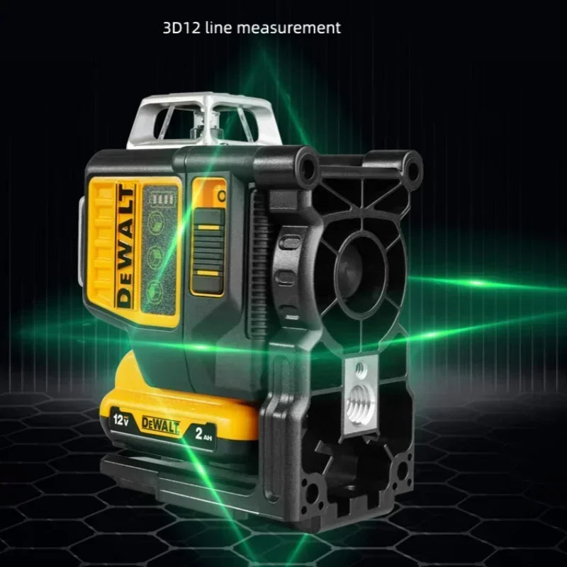 Dewalt DW089LG 3 Sides*360 Degree Vertical 12V Lithium Battery 12 Lines Laser Level Horizontal Green Light Level Meter Outdoor
