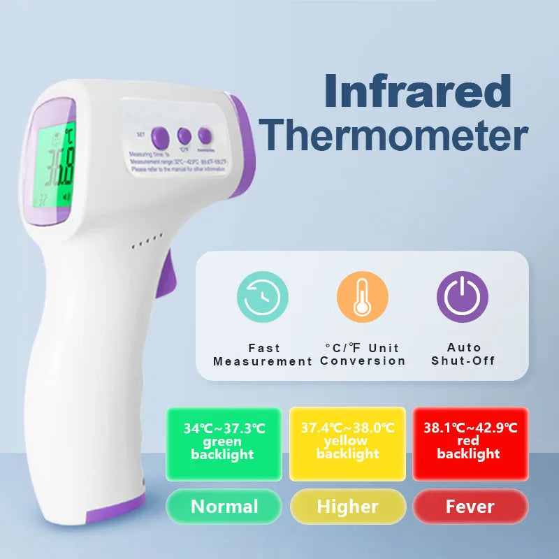 Three-in-one 2 Direction Display Pulse Oximeter 3 Colors Backlight Infrared Thermometer Automatic Blood Pressure Monitor