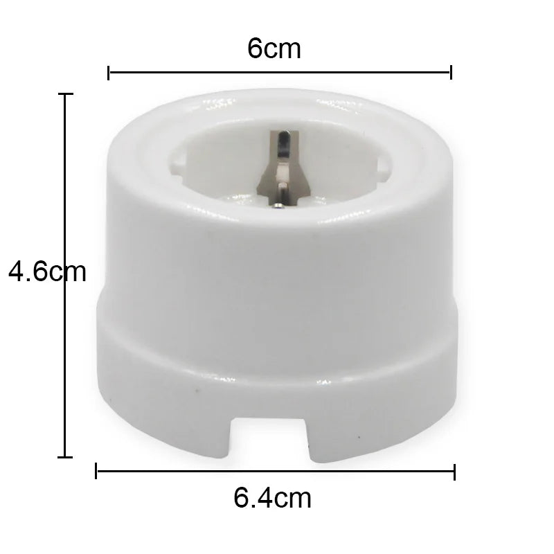 High Quality Wall Light Retro Ceramic Knob Rotary Switch EU Socket White