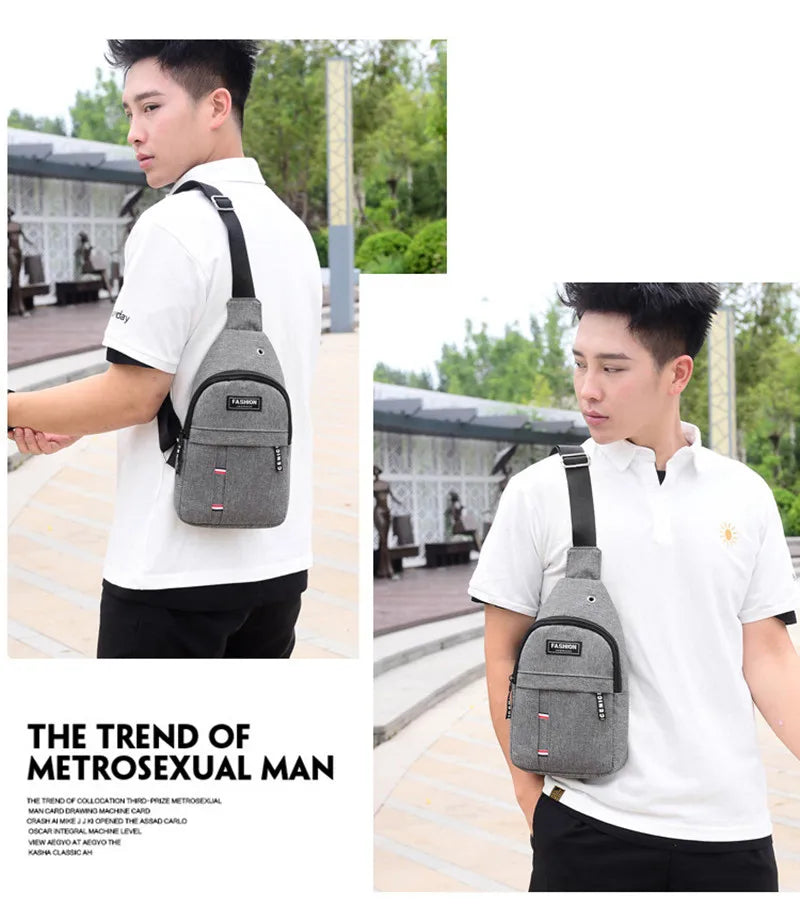 Chest Bag New Men Simple Nylon Fashion Waterproof One Shoulder Crossbody Bag