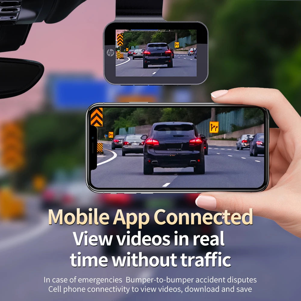 HP Dashcam F969X 4K 2160P car camera HD night vision parking monitoring car WiFi Car DVR video recording