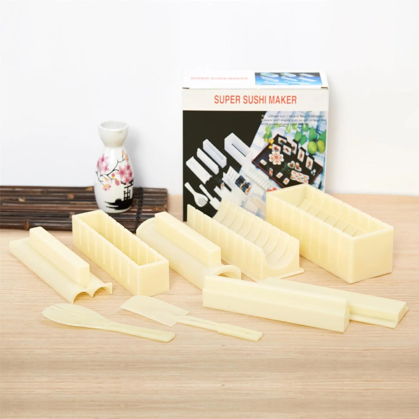 3/10Pieces Sushi Molds 10Shapes Sushi Rice Making Kit Easy Home DIY Sushi Tool Kitchen for Beginners Instruction Manual Included