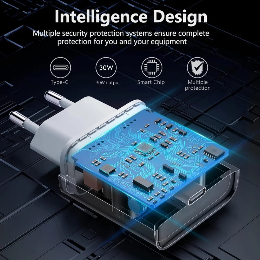 30W PD Fast Charger for Charging Box Brick PD 30W USB C Quick Fast Charger Power Adapter Cube for iPhone Samsung Xiaomi Huawei