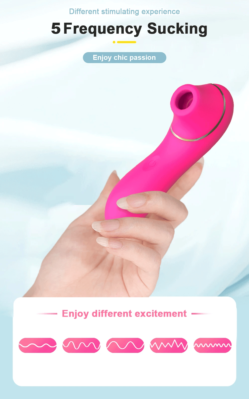 Sucking Vibrator with 5 * 5 Suction Female Clitoral Stimulator Nipple Masturbator Sex Toy for Women Adult Couples Pleasure