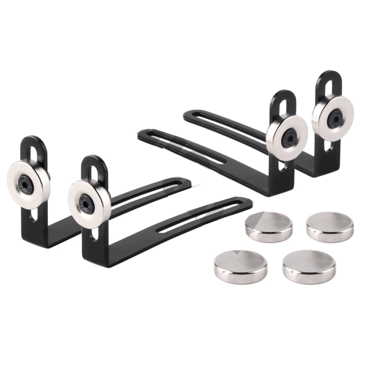 4PCS RC Car Shell Body Mount Metal L-Bracket with Magnet for 1:10 RC Crawler Car Axial SCX10 90046 D90 S18