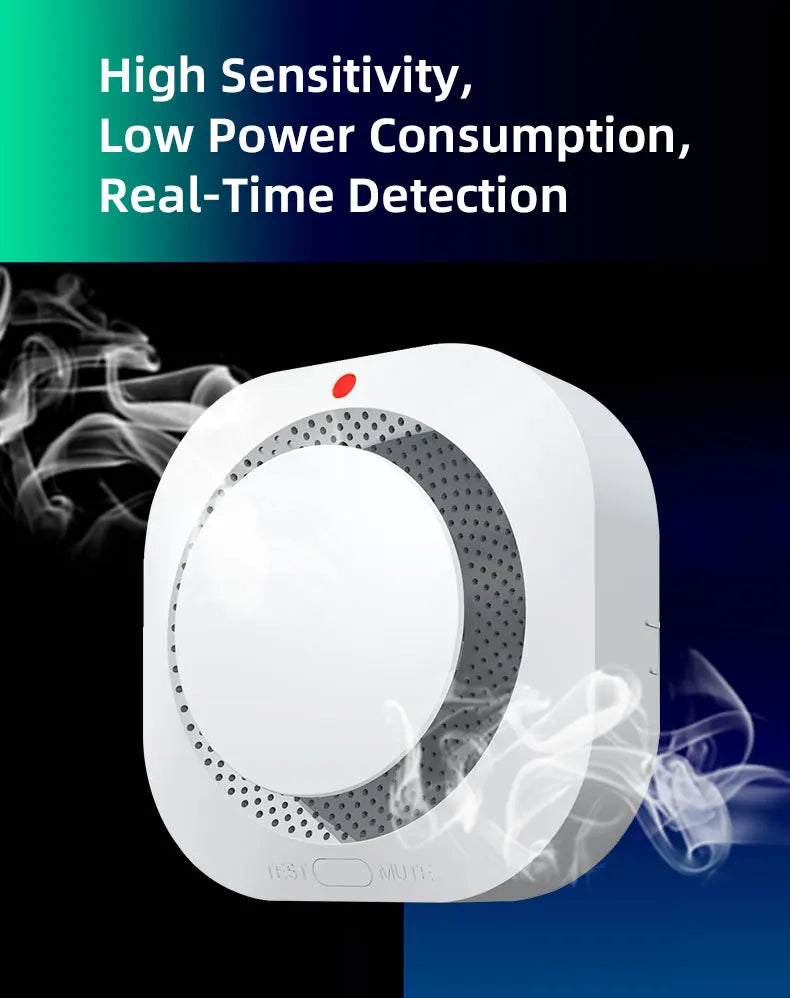 Gautone Independent Smoke Alarm Fire Protection Smokehouse Home Security System Smoke Detector