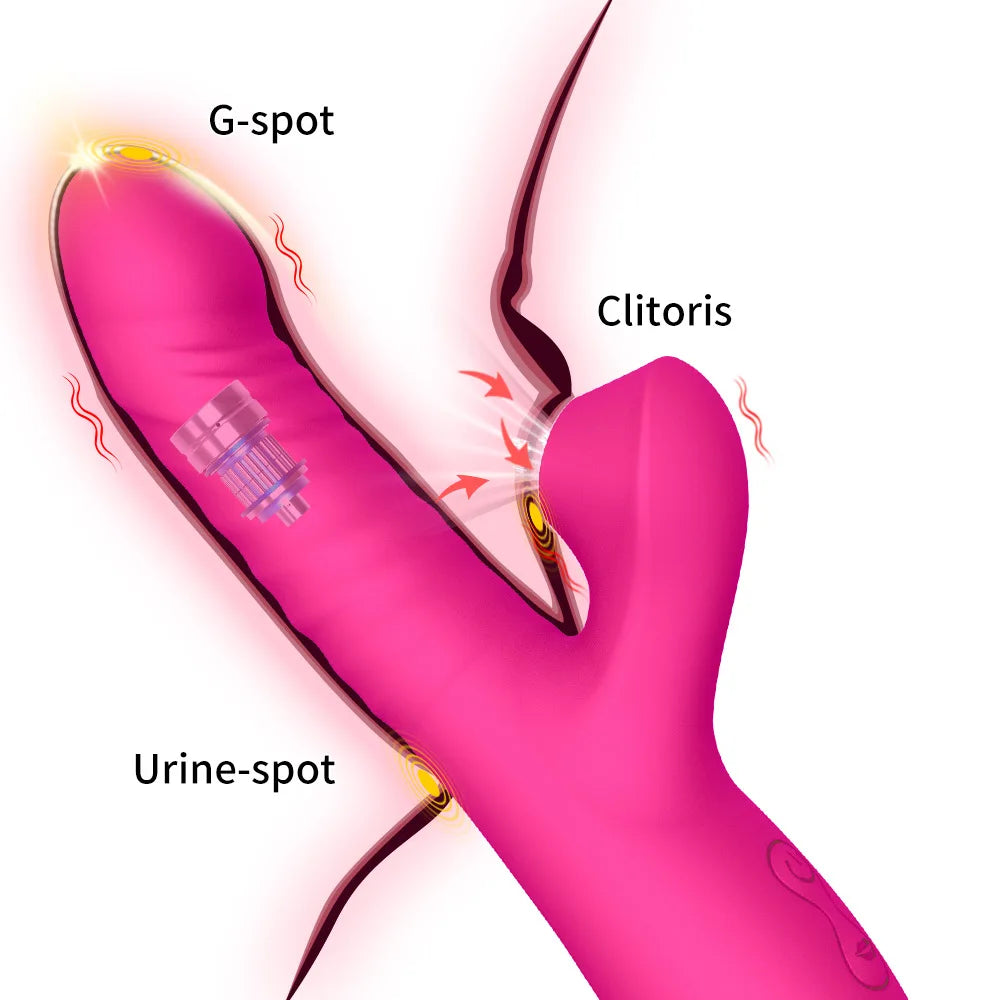 Adult adult sex products, female G-spot telescopic sucking vibrator, masturbating massage, AV vibrator