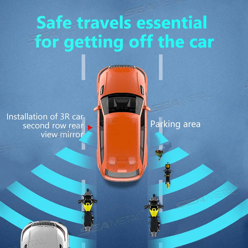 SEAMETAL Car Rearview Mirror Auxiliary Blind Spot Wide-angle Mirror Adjustable Mirror Exit The Car Auxiliary Observation Mirror