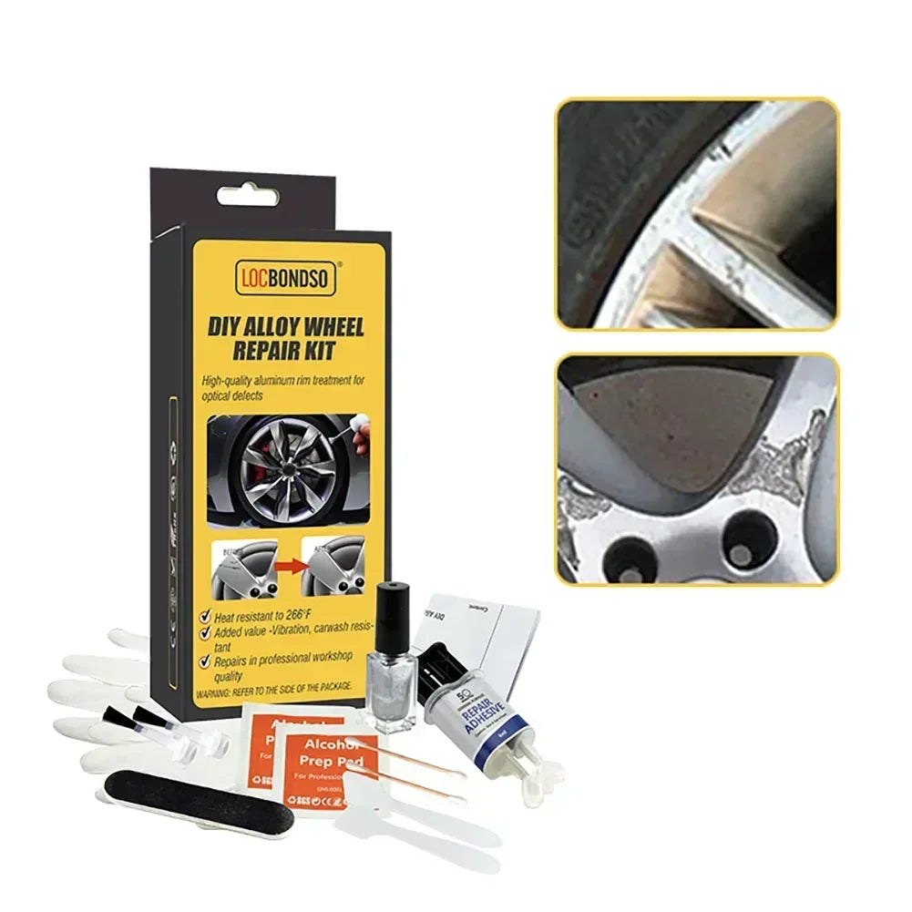 Aluminum Alloy Car Wheel Repair Kit Washable Auto Wheel Rims Repair Tool Set Dent Scratch Restore Wheel Rim care Accessories