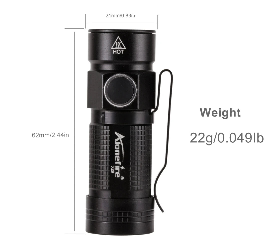 Clearance_360 Swivel U Ring Clip XPG LED Portable Mini Flashlight 12 Hours Work Outdoor Backpack Hat Pocket Hiking Torch C123A B