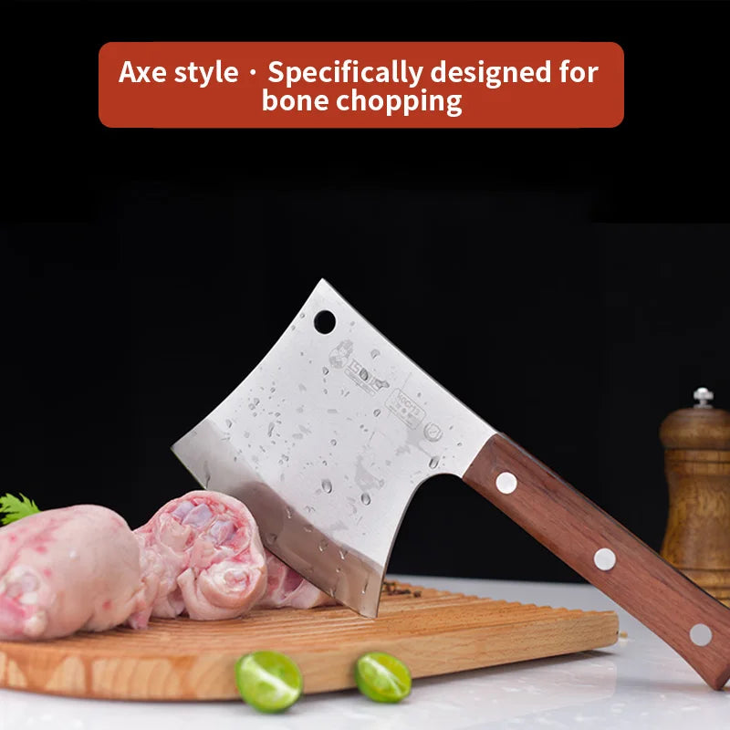 Manganese Steel Butcher Axe | Heavy-Duty Bone Chopper for Home & Commercial Use | Full Tang Forged with Anti-Slip Handle & Hangi