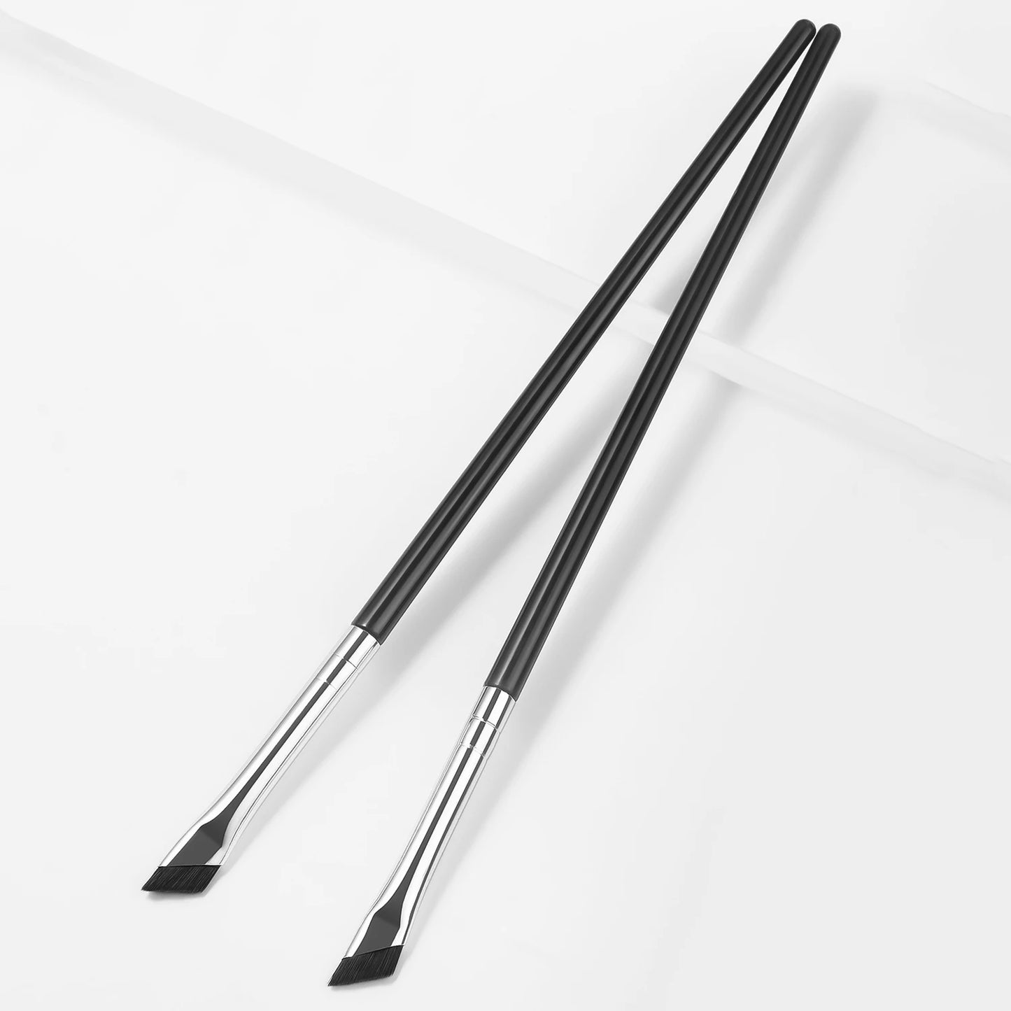 2Pcs Upgrade Blade Eyeliner Brush Ultra Thin Fine Angle Flat Eyebrow Brush Under The Eyes Place Precise Detail Brush