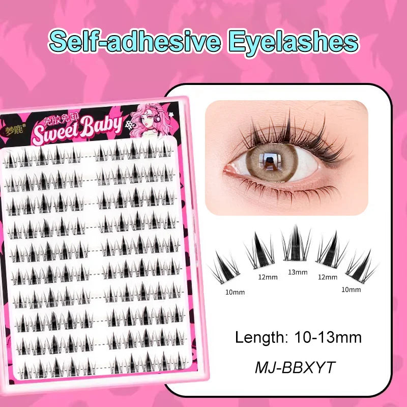 Self Adhesive Eyelashes Cluster Lashes No Glue Individual Lashes  Soft  Idol Lash Clusters Reusable Self Adhesive Lashes