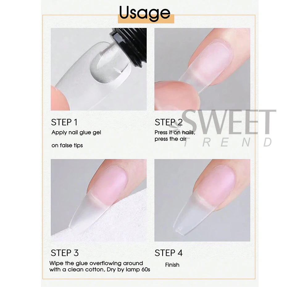 30g Soft Nail Tips Gel Transparent Patch Gel For False Nails Extension Strong Adhesive Tube Tip Glue UV Soak Off Manicure Tools