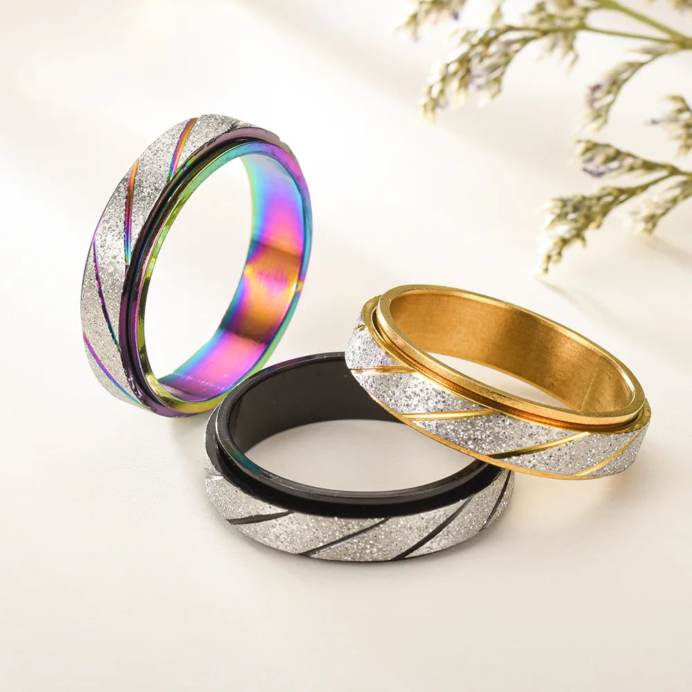 Stainless Steel Rings Fashion Wave Pattern Wedding Infinity Male Men Couple Ring for Women Jewelry Wedding Engagement Gifts