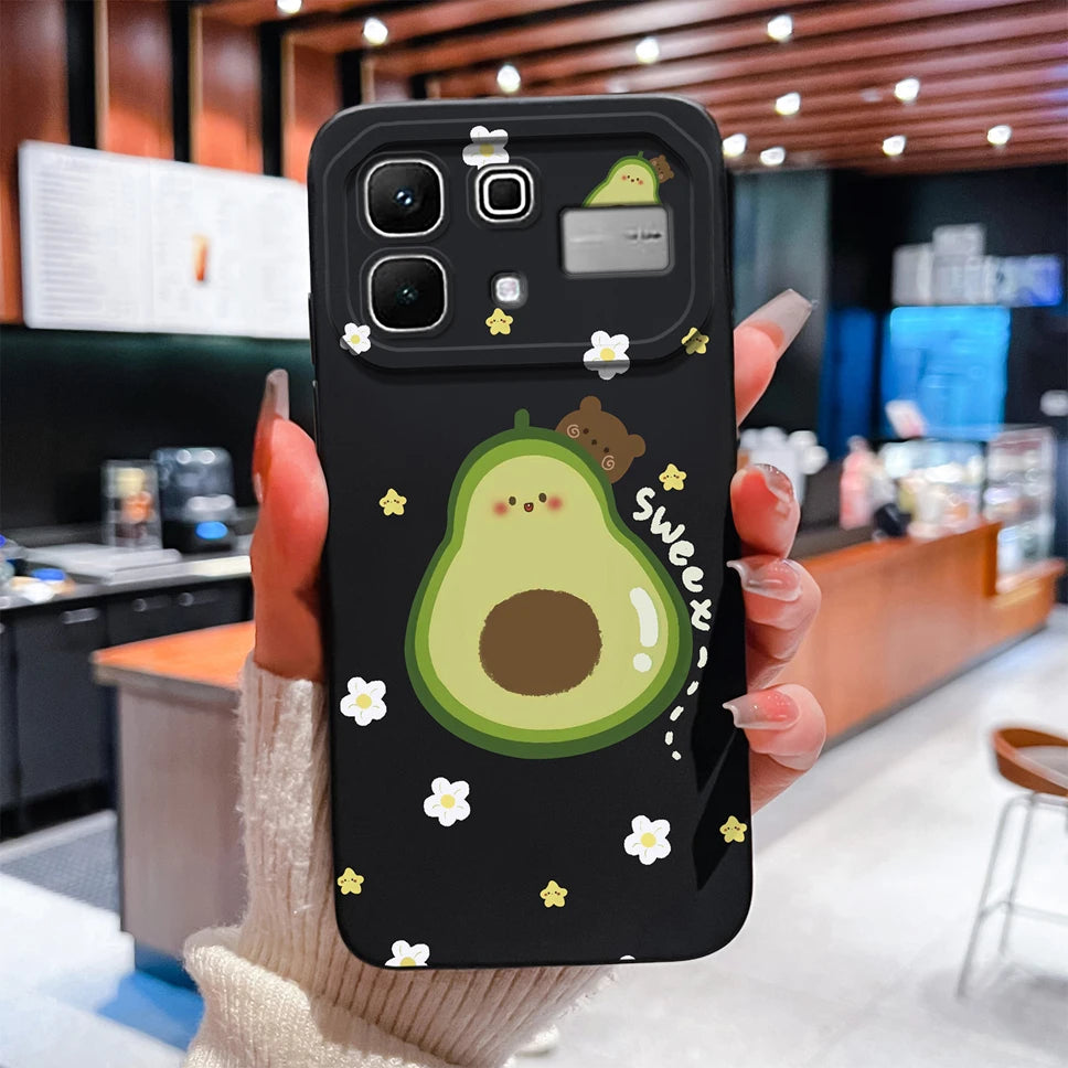 Phone Case For Infinix Note 60 Pro Edge 4G 5G Liquid Silicone High Quality Shockproof Cute Animals Cover