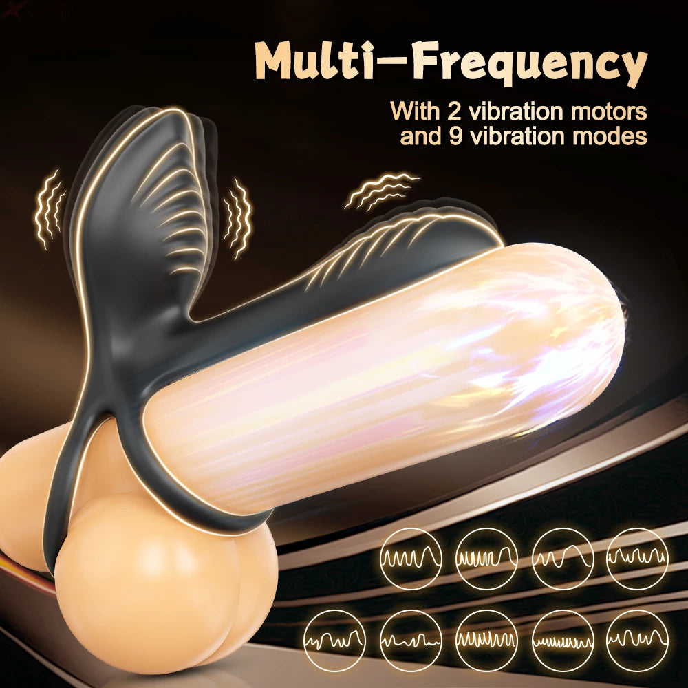 Wireless Bluetooth Vibrating Penis Ring Men Delay Ejaculation Cock Ring Vibrator Clitoris G Spot Stimulation Sex Toys for Couple