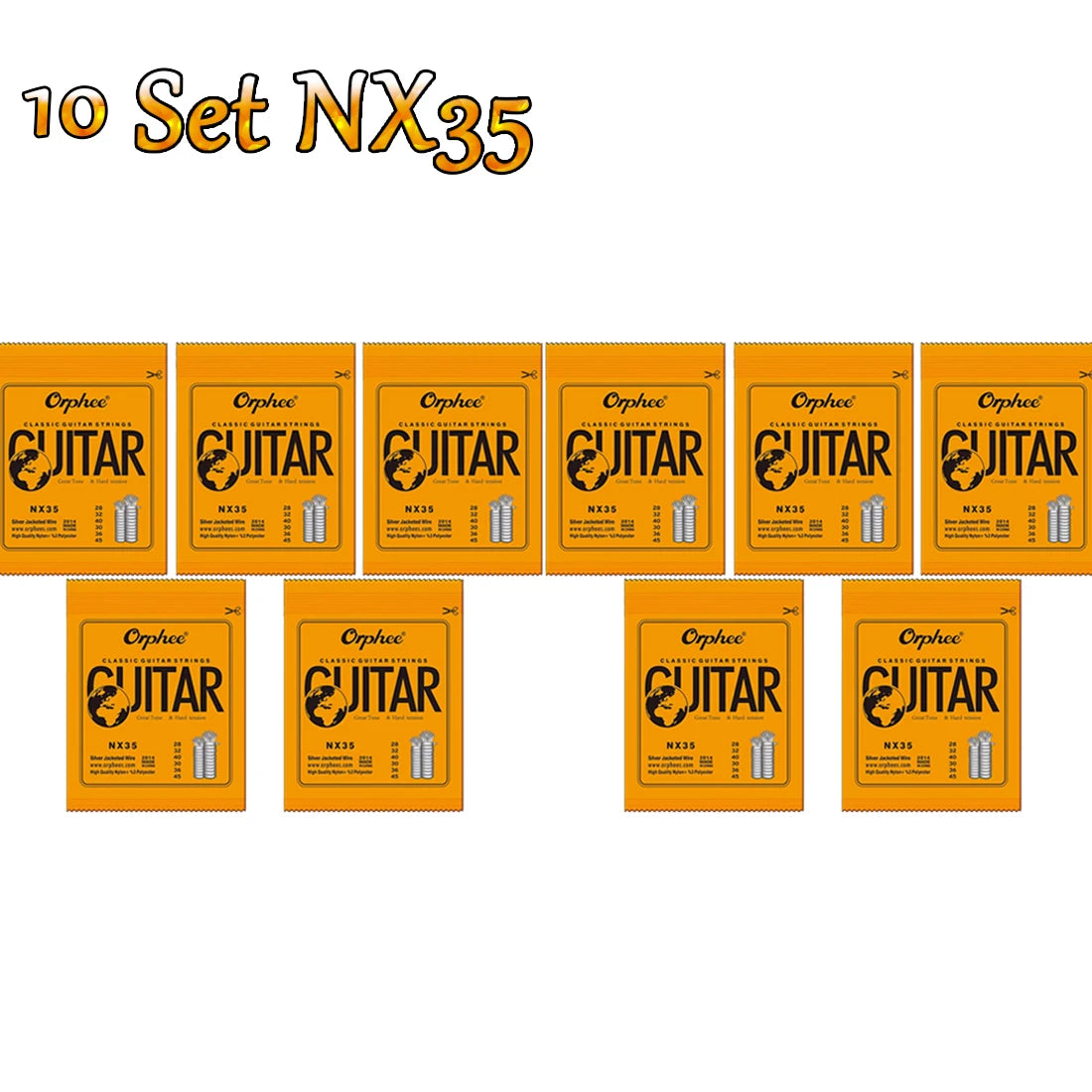 10/50 Set Orphee Classical Guitar Strings Silver Plated Wire Nylon Strings NX Series 6pcs/Set Beginners for Classic Guitar Part