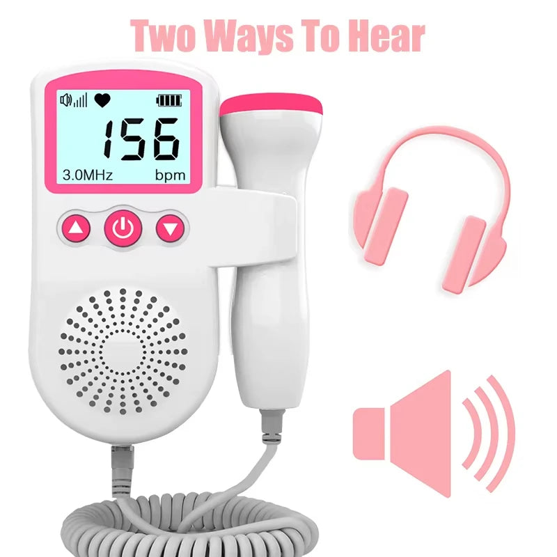 AJC Household Doppler Fetal Heart Rate Monitor for Baby Pregnancy Heartbeat Detector Pulse Meter No Radiation Stethoscope