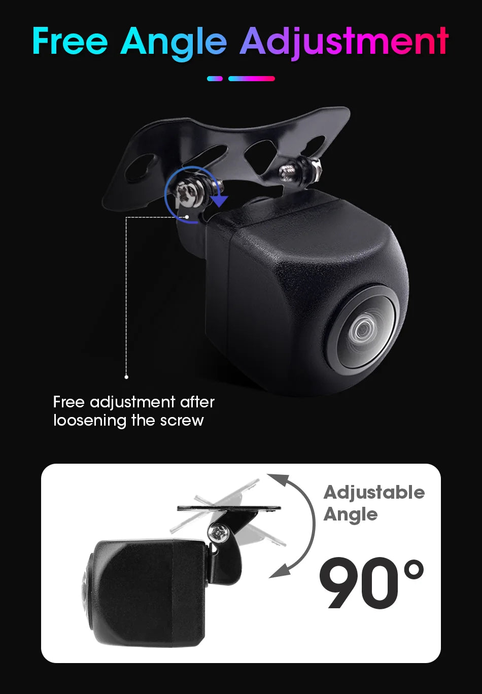 1080P Waterproof Vehicle Camera with Night Vision for Rear View Universal Backup Camera Car Monitor Head Unit Audio Reverse Cam