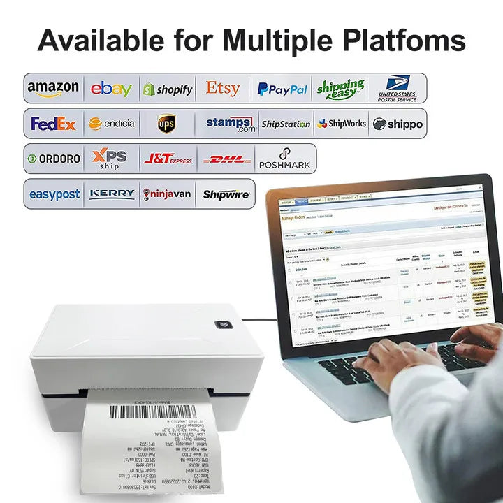 D100 thermal label printer, desktop label printer, wireless compatible with mobile phones and computers, suitable for shipping