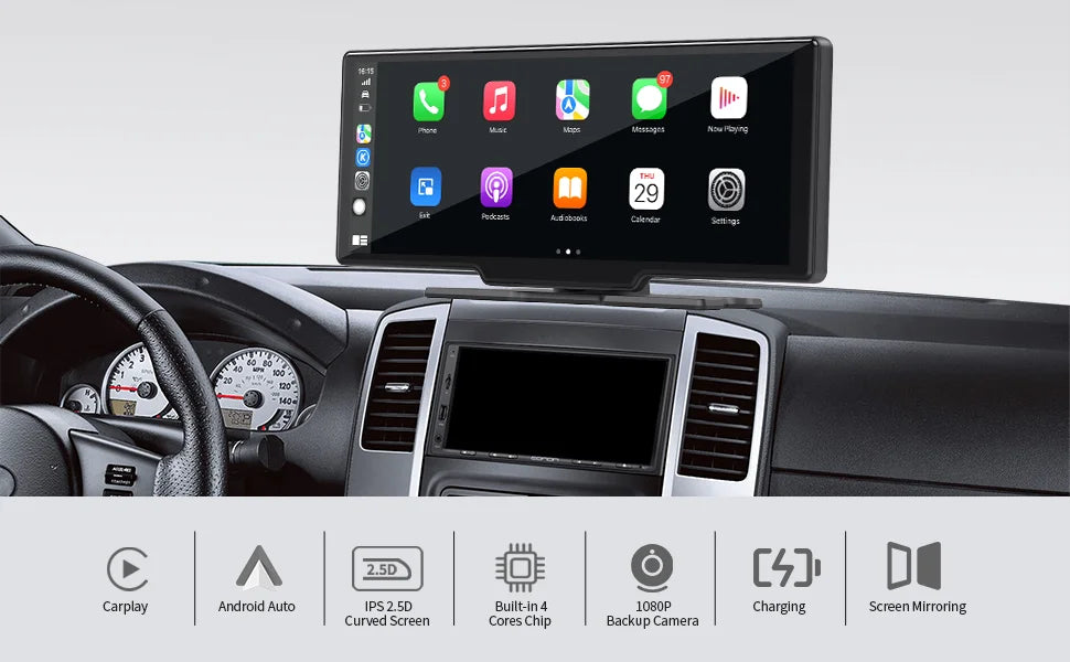 Imagebon 10.26 Inch 4K ADAS Car Mirror Video Recorder Wireless CarPlay & Android Auto Dash Camera GPS Navigation Night Vision