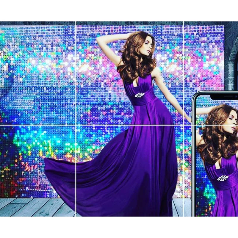1000pc Shimmer Sequin Party Backdrop Curtain Metallic Foil Fringe Birthday Wedding Wall Decoration Photo Zone Booth Glitter Gold