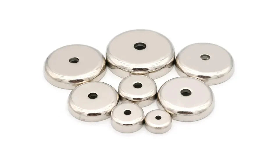 1Pcs Super Strong Cup Magnetic Neodymium Countersunk Hole POT Magnet Strong with Screw for Wall Mounting Round POT Magnets Imans