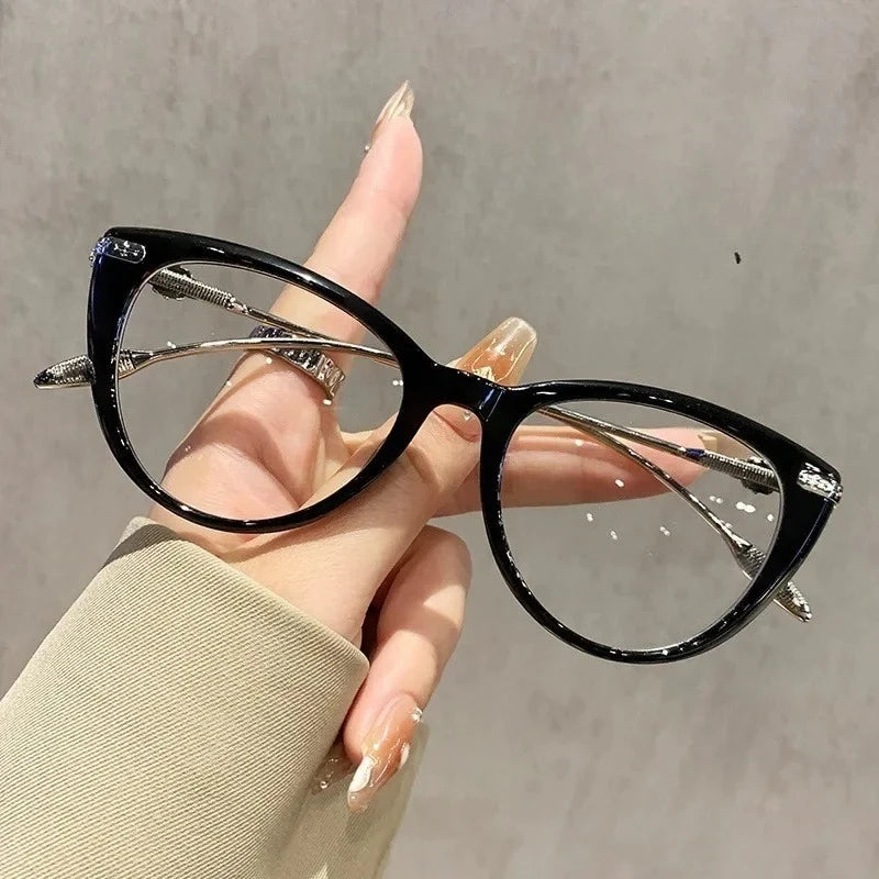 Cat Eye Oval Frame Reading Glasses For Women Blue Light Blocking Presbyopia Glasses Unisex Ultralight Far Sighted Eyeglassees