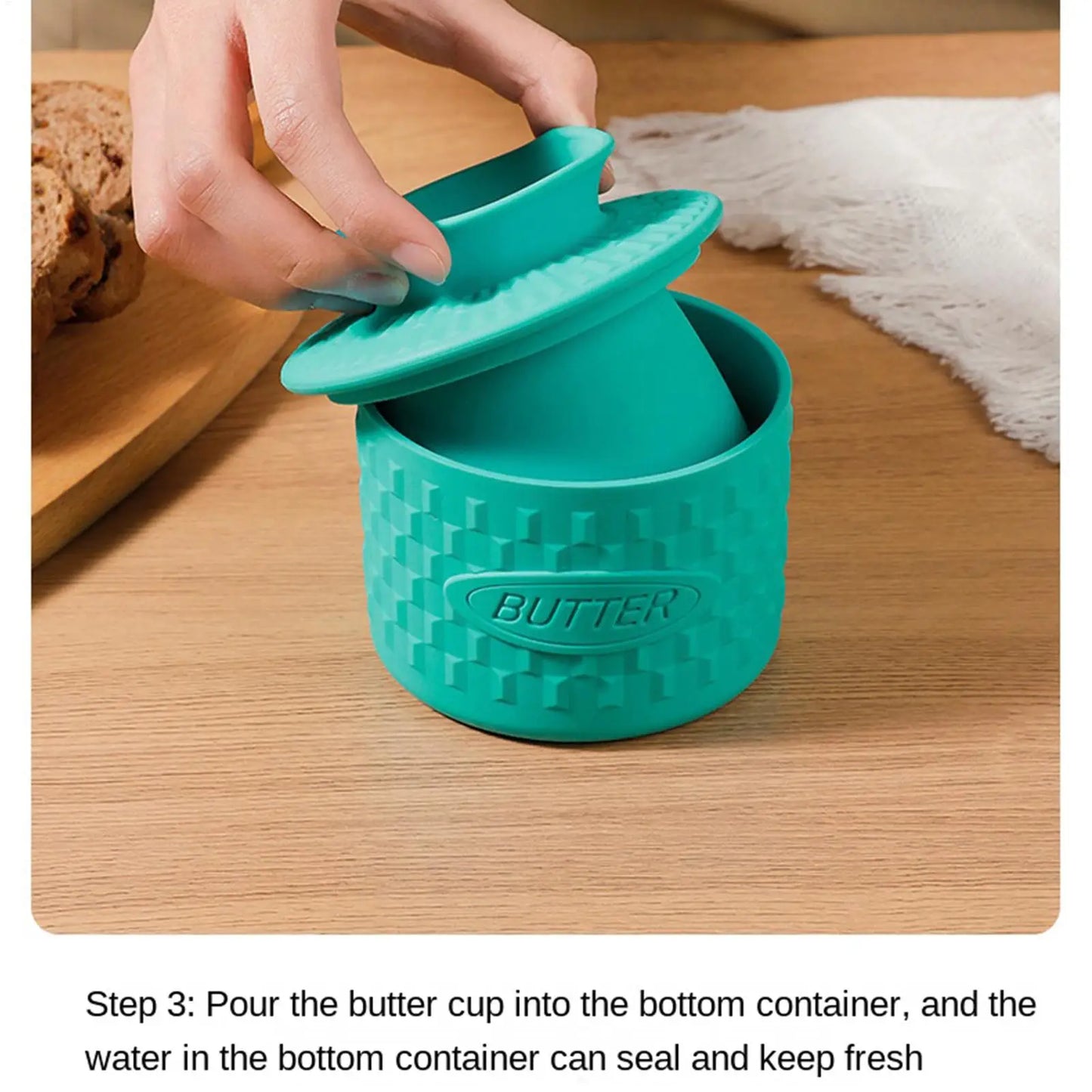 French Butter Crock For Counter With Lid Spreadable Butter Silicone Bell Style Butter Jar Butter Dish Butter Keeper Holder Jar