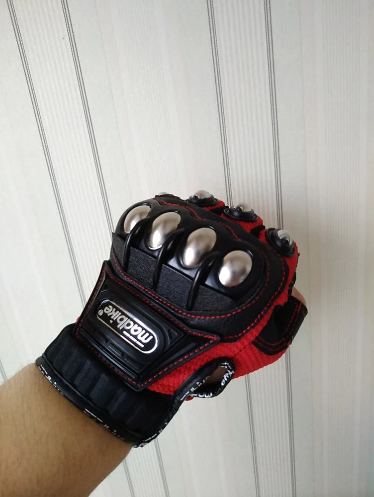 Tactical Gloves Steel Safety Outdoor Cycling Equipment Brass Knuckle Motorcycle Powersports Racing Bicycle Self Defence For Man