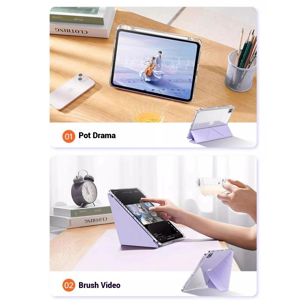 For Samsung Galaxy Tab S10 FE S9 S7 S8 Plus S9 FE S7 FE S9+ S8+ A9 Plus Lite 8.7 S6 Lite S10 FE Plus 13.1 Stand Smart Cover Case