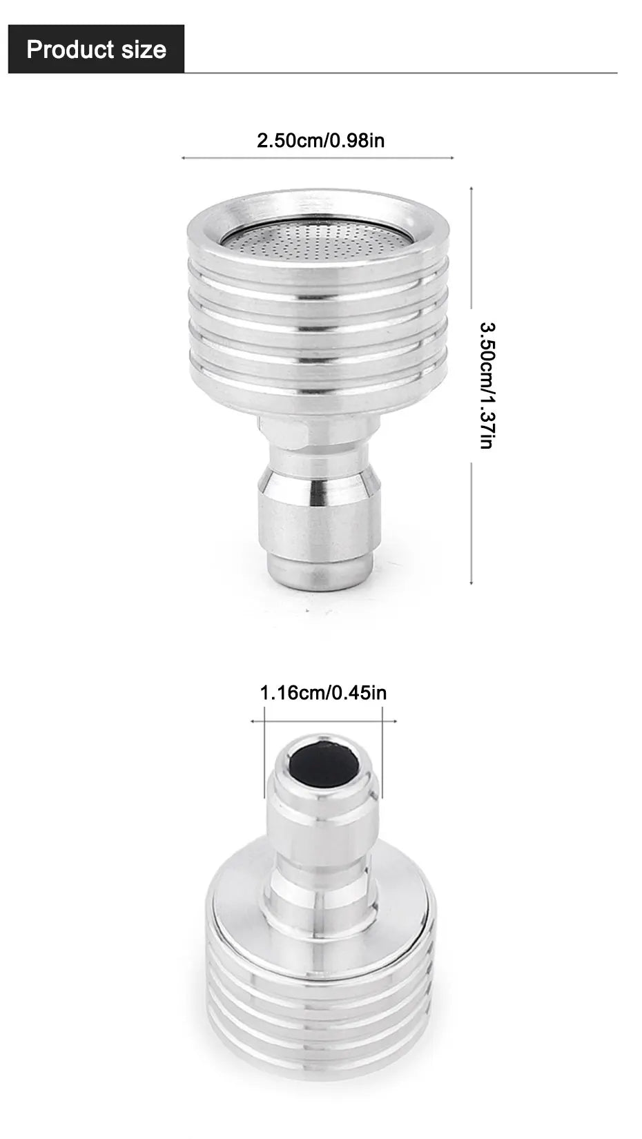 SEAMETAL Stainless Steel Shower Blades High Pressure Water Gun Interface Washing Nozzle 1/4 Quick Connect Car Wash Accessories