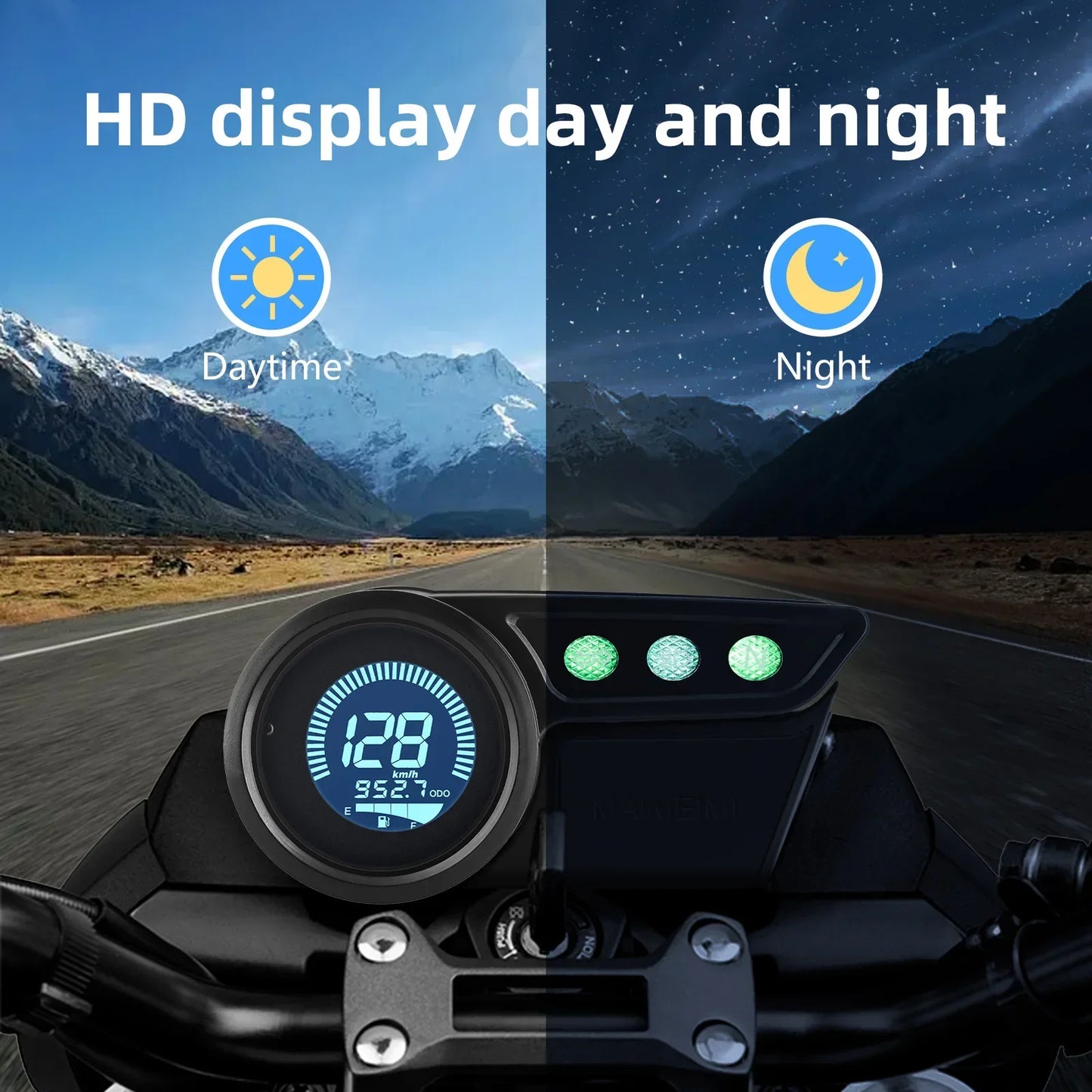 7 Color Backlight Universal Motorcycle Speedometer 12V Moto Dashboard Mileage TRIP KMH MPH Oil Level Gauge Tacho RPM Meter Tacho