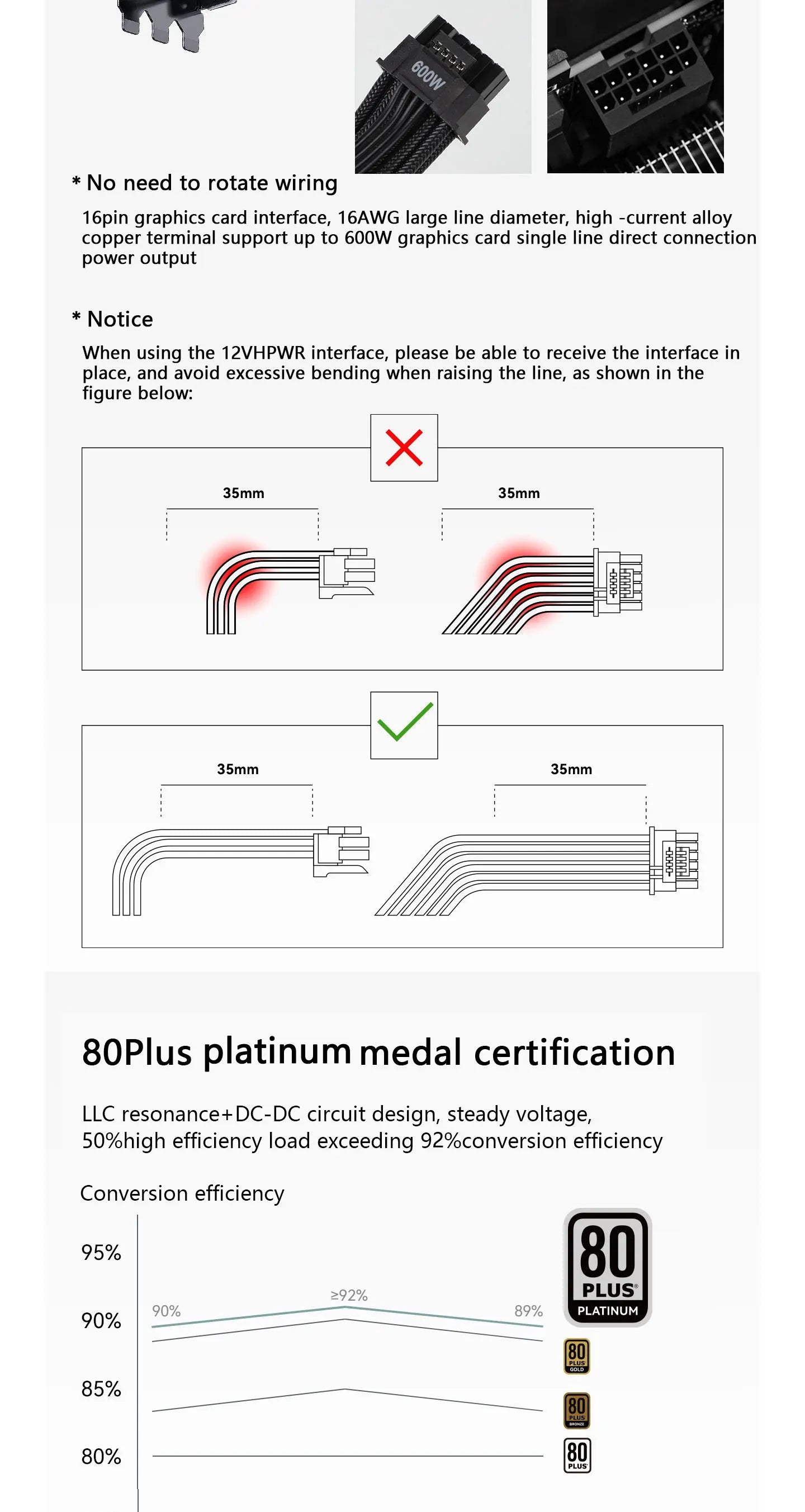 Thermalright TR-TPFX850 computer case power supply,SFX platinum medal full module,support ATX3.0 /pcie5.0 (850W)