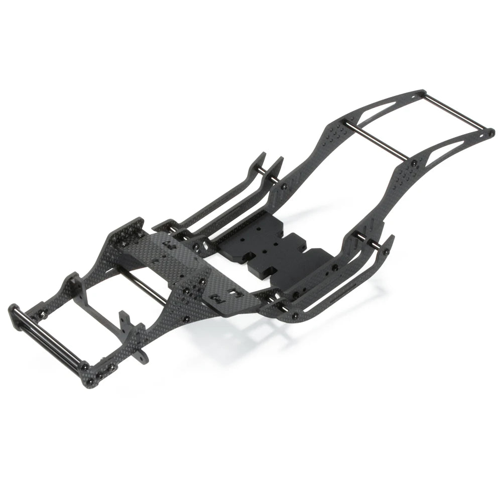 Carbon Fiber LCG Chassis Kit Cheater Rigs Frame with Delrin Skid for 1/10 RC Car Crawler SCX10 II Element Enduro Comp Builds