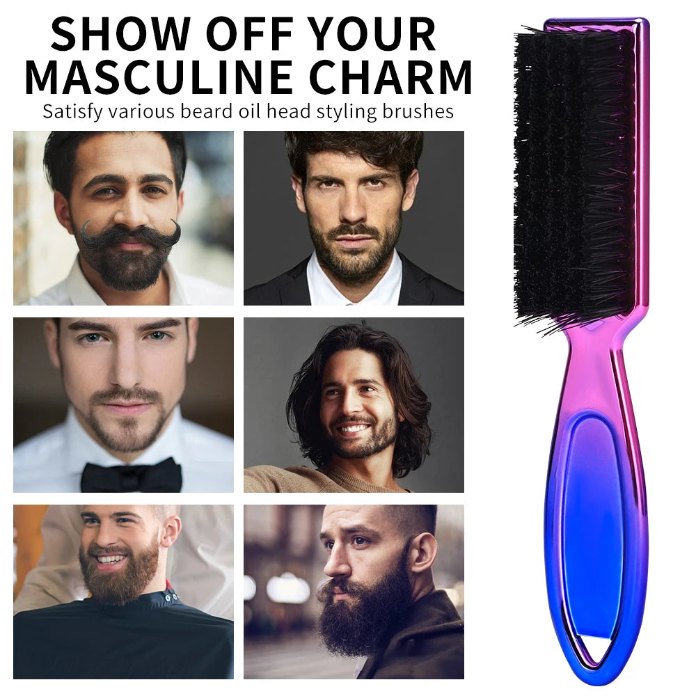 Men Beard Comb Mustache Grooming Brush Barber Soft Hair Cleaning Brush Portable Travel Face Duster Broken Hair Remove Comb