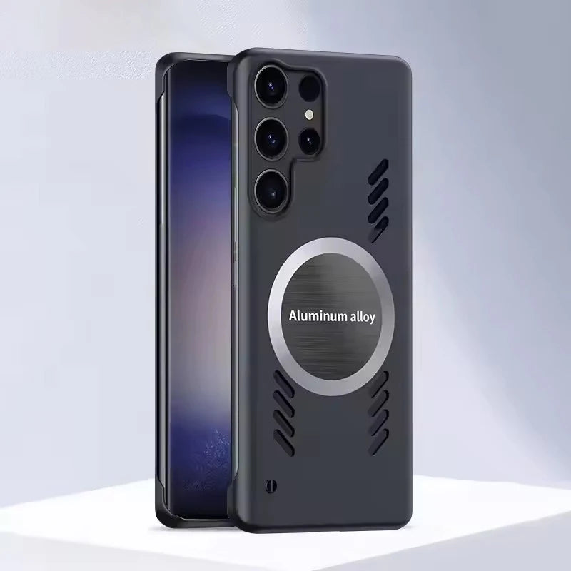 Graphene Heat Dissipation Magnetic Phone Case for Samsung S25 Edge S24 S23 S22 S21 S20 FE Plus Note 20 Ultra Frameless Cover