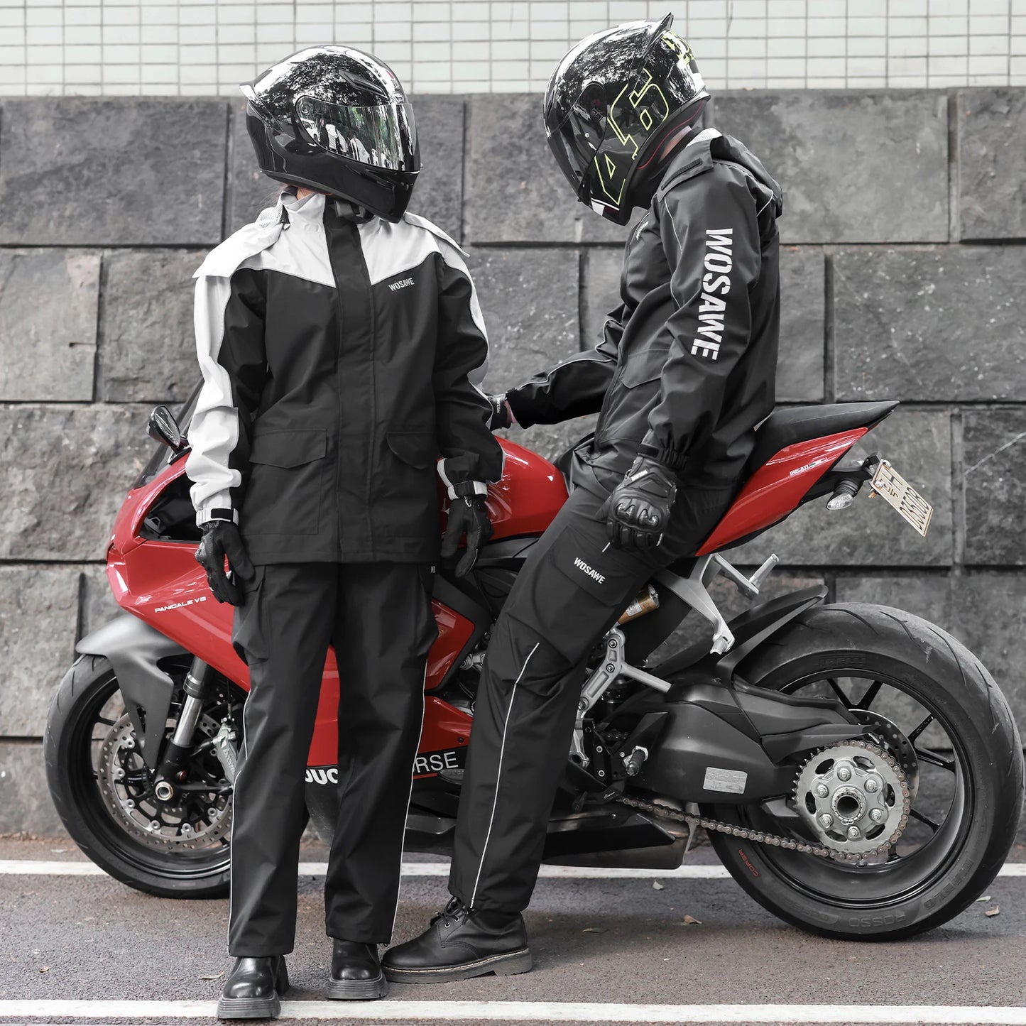 Motorcycle Raincoat Men Women Waterproof Motorcycle Rider Raincoat Suit Moto Raincoat Rain Coat Jacket Pants Biker Rain Set