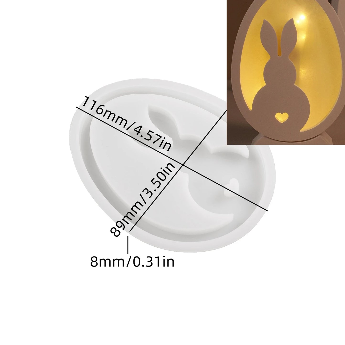 Easter Rabbit Egg Splicing silicone mold Concrete Cement Gypsum Plaster Molds Bunny Hollow Heart Flower Decoration Craft