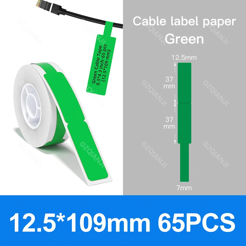 Niimbot D110 D11 Label printer paper Waterproof Anti-Oil Price Label Sticker Transparent Pure Color Label thermal Sticker Paper