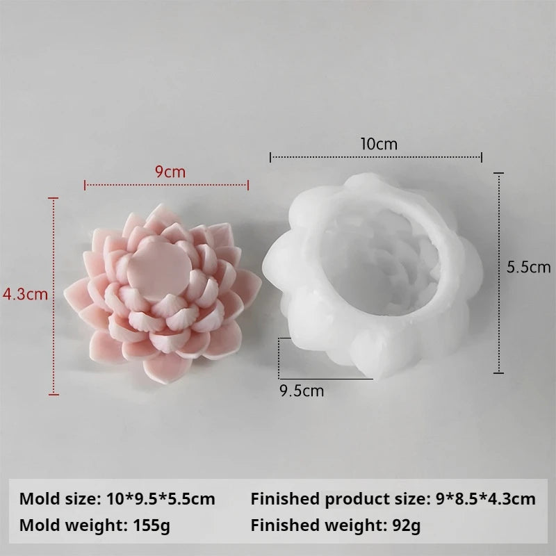 Silicone 3D Candle Molds DIY Lotus Flower Handmade Gifts Candle Soap Making Tools De Silicona Para Velas форма для свечей